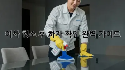 이사 청소 후 하자 확인 완벽 가이드