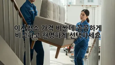 이사청소 가격 비싼데, 꼼꼼하게 비교하고 현명하게 선택하세요!